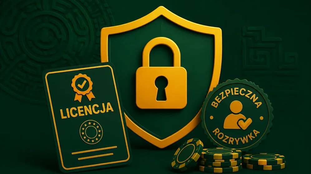 tarcza z kłódką i logo licencji